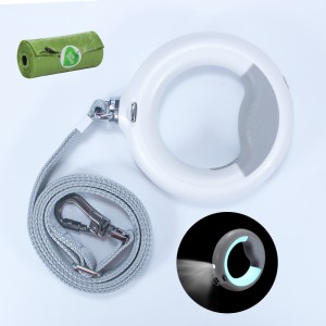 Заплетена безплатна тежка рефлективна светодиодна каишка за каишка вградена чанта за чанта за ходене на каишка 360 ръце безплатна...