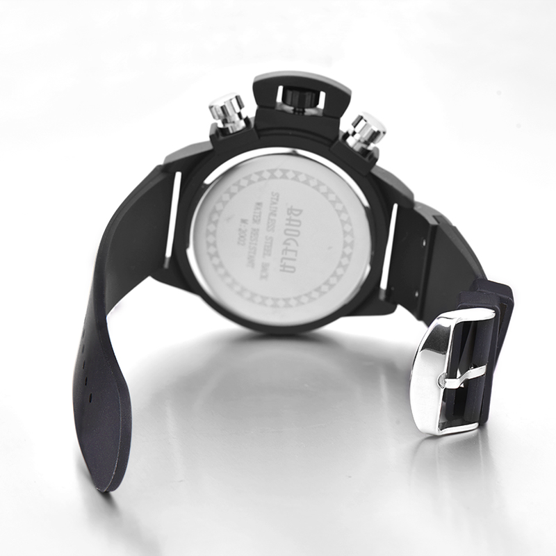 Baogela Chronograph Watch Топ марка Луксозен светещ силиконов кварцов китки часовници Военни спортен часовник за човек 1606 Зелено