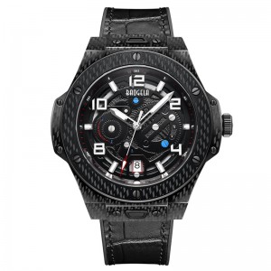 Baogela Men \'S Watch Mechanical Watch Автоматичен кухи модни мъже светещ голям циферблат 50м водоустойчив часовник 2001 черен