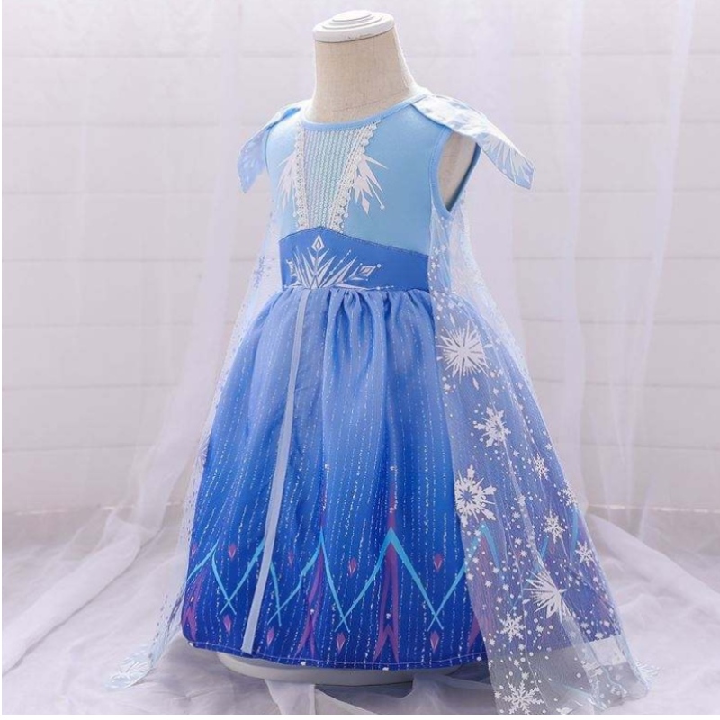 Baige Girls Summer Dress Newbory Baby Elsa 2 Blue Girl Party рокля BX1730