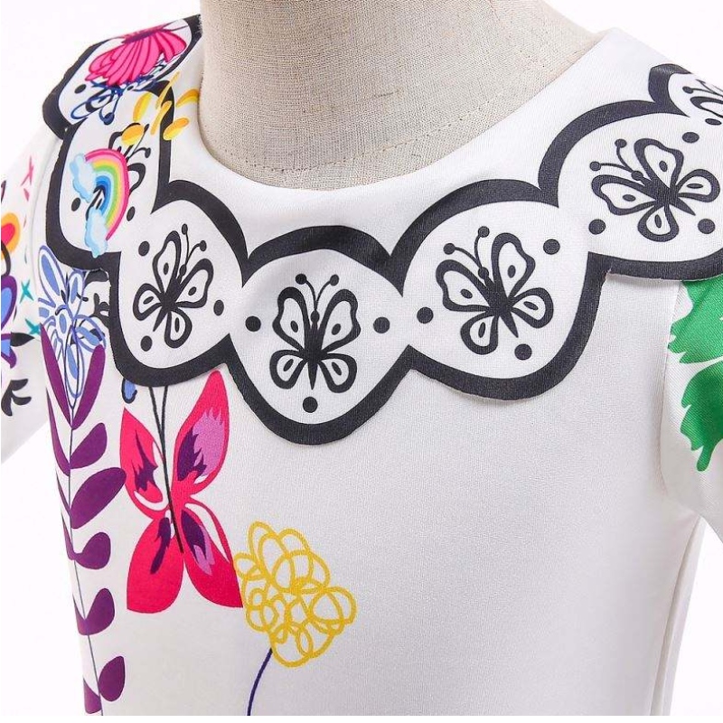 Baige New Encanto Kids Облечете принцеса Мирабел Косплей костюм MFMW006