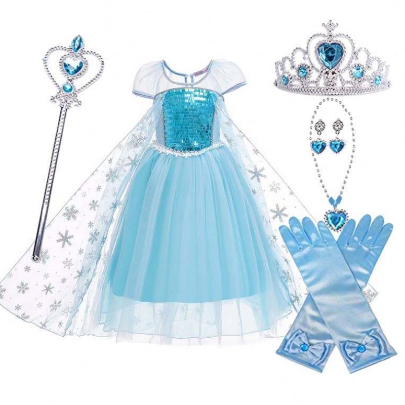 Костюми за принцеса рожден ден рокля малки момичета Elsa Beadings Princess Dress HCGD-044