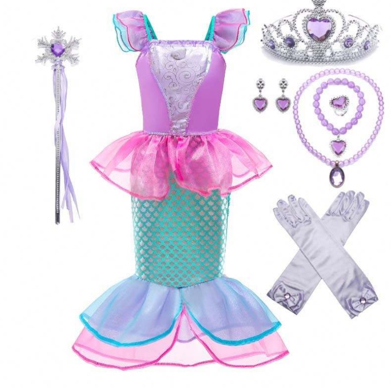 Amazon Top Seller Kids Carnival Party Little Girl Mermaid костюм за деца с аксесоари DGHC-028