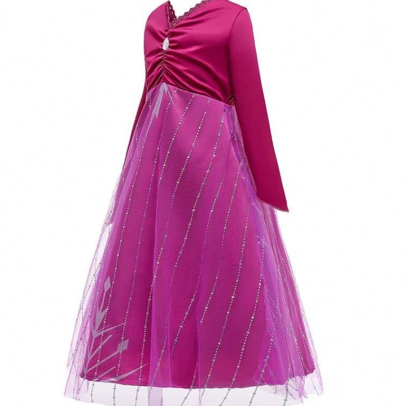 Anna Cosplay Party Vestidos Girl Clothing Red Elsa Costume Princess Elsa рокля за 3-10y HCGD-034