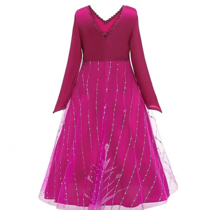 Anna Cosplay Party Vestidos Girl Clothing Red Elsa Costume Princess Elsa рокля за 3-10y HCGD-034