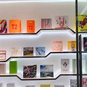 Персонализирана чанта за опаковане цветна чанта за подарък чанта за пазаруване чанта за опаковка ексклузивно лого 5-цветен печат...