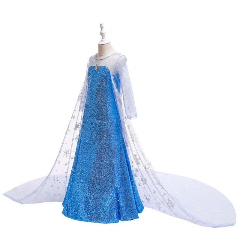 Деца момичета малки принцеси фантазирани рокли косплей костюм Elsa Coronation Dress Cosplay HCGD-020