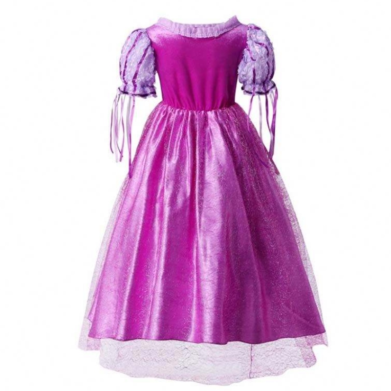 джаджи 2022 Малки момичета лилав цвят Rapunzel Princess Dress с аксесоари HCRS-006