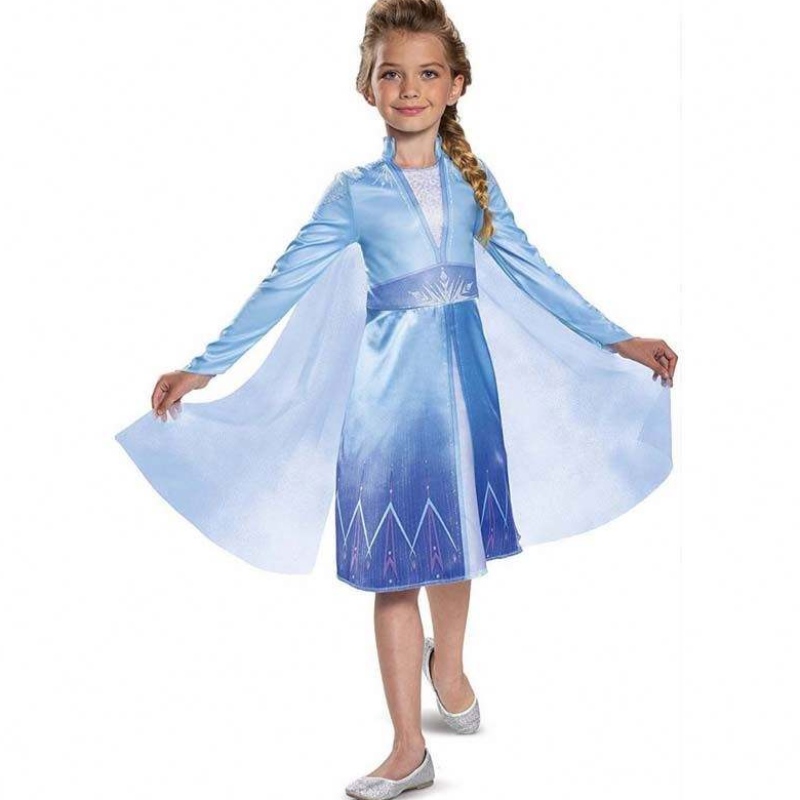 Деца момичета Хелоуин парти косплей 110-150 см принцеса облича Елза рокля принцеса HCGD-011
