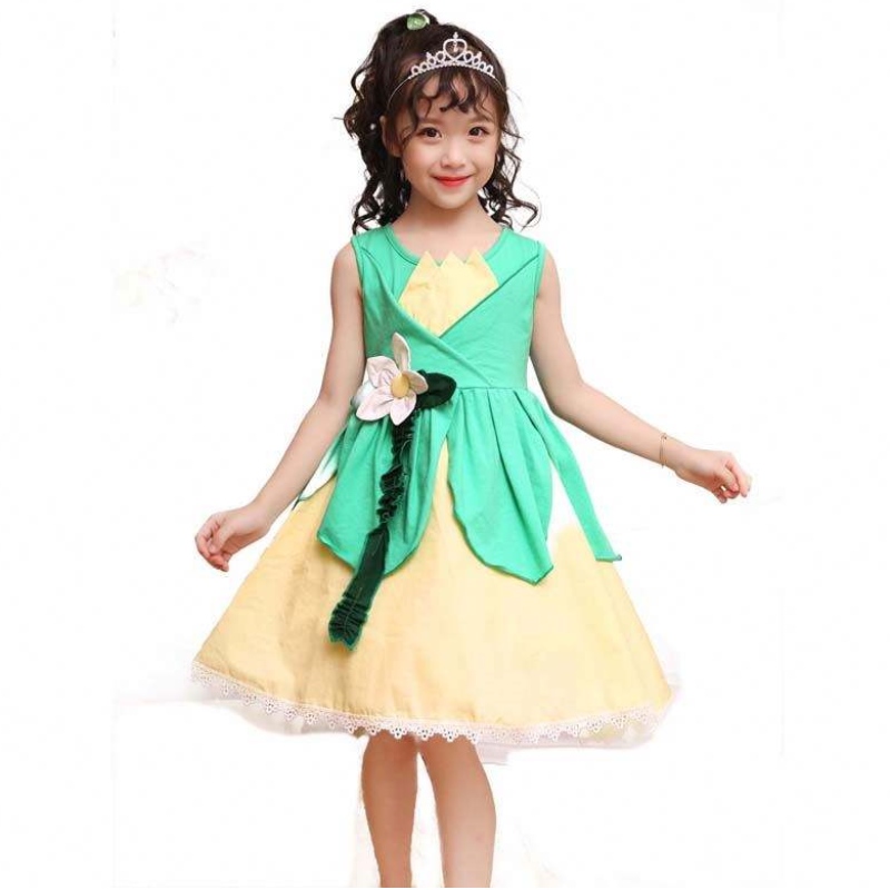 Деца Хелоуин Костюм Tiana Costume Princess and the Frog Costume for Girls HCTB-007