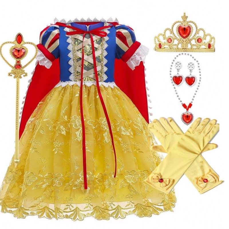 2022 Нова София Aurora Snow White Elsa Rapunzel костюм Хелоуин Косплей момиче принцеса рокля HCSW-009