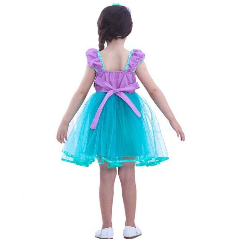 Малка ангелска русалка Alice Child Princess Fluffy Blue Tutu Mermaid Тематична рокля за момиченце HCMM-008