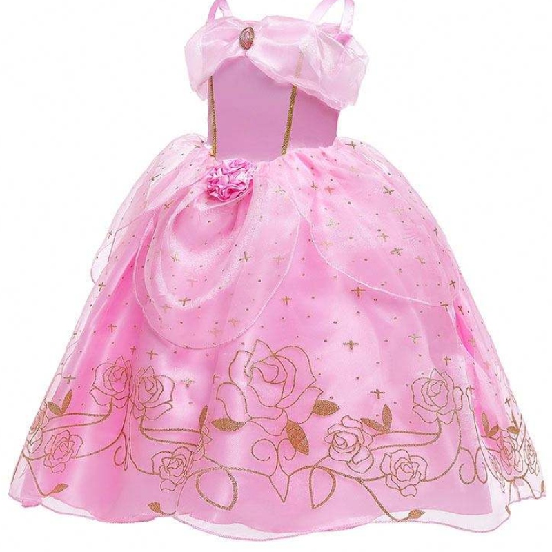 Kid Princess Dress Girl Summer Fancy Party Clothes Pink Princess Aurora костюм HCSP-012
