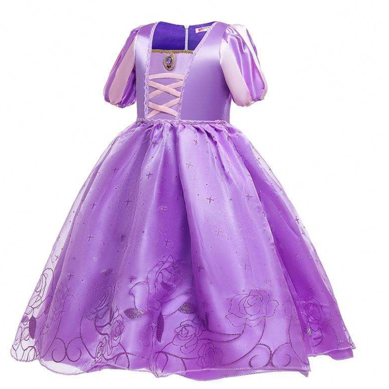 Хелоуин Коледна карнавална костюма Kid Princess Purple Tulle Rapunzel Рокля деца HCRS-017