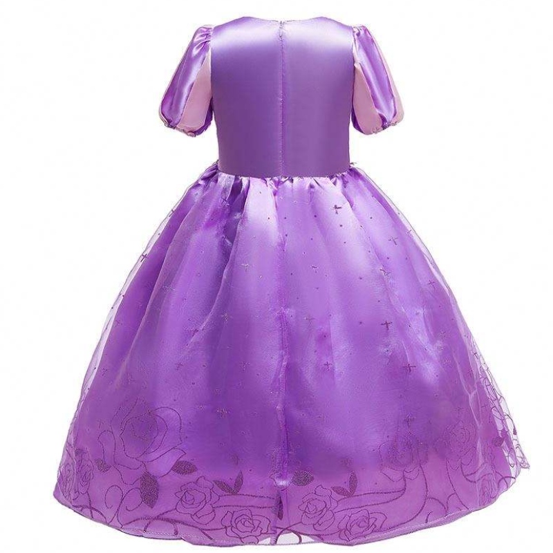 Хелоуин Коледна карнавална костюма Kid Princess Purple Tulle Rapunzel Рокля деца HCRS-017