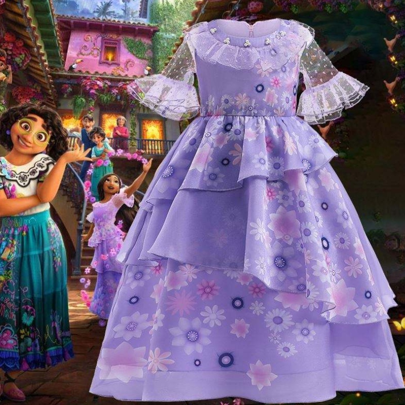 MQAT 2022 Принцеса Encanto Mirabel Isabella Colorful Costume Party Party Рожден ден Косплей фантазия рокля