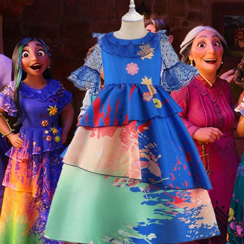 MQAT 2022 Принцеса Encanto Mirabel Isabella Colorful Costume Party Party Рожден ден Косплей фантазия рокля