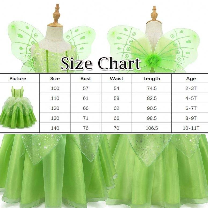 Baige Flower Girl Spot Cosplay Performance Carton Costume Tinker Bell Fairy Tinkerbell Princess Dress с крило