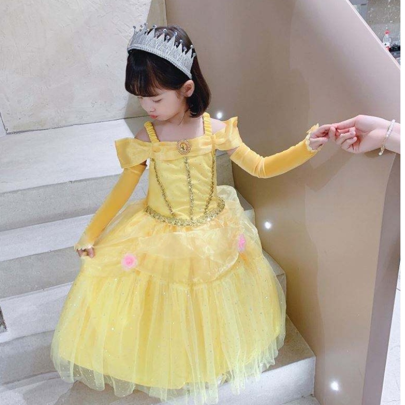 Красавицата и звярът Belle Princess Dress Kids Girl Party Косплей костюм