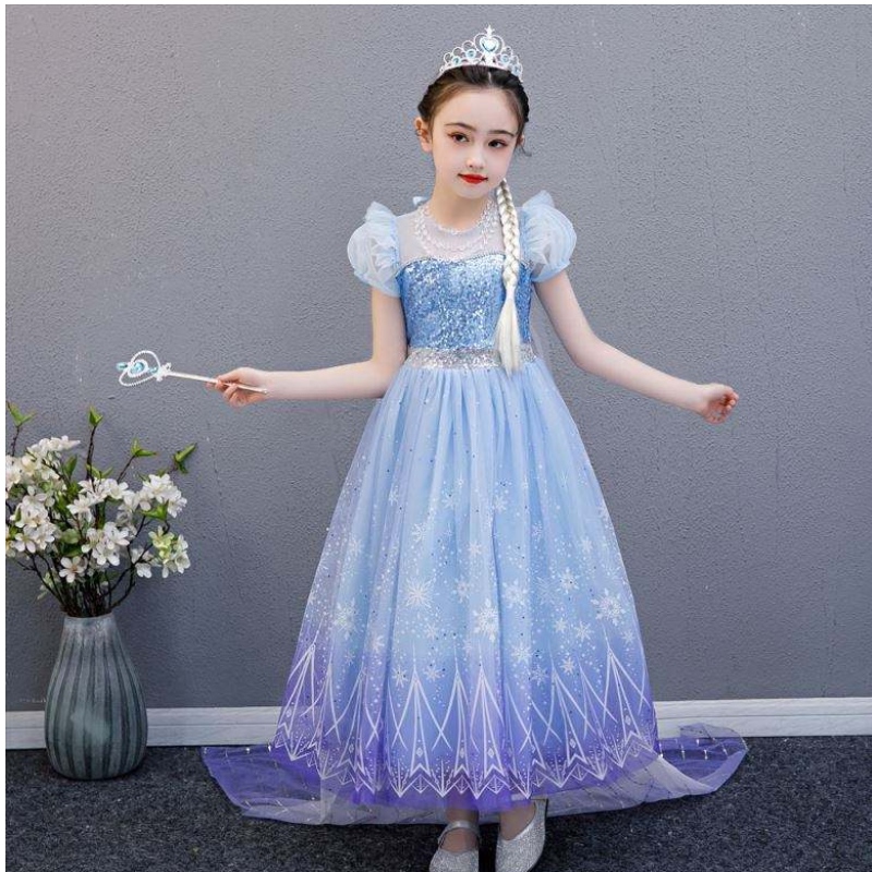 Baige висококачествена Elsa 2 Princess Kids Party Cartoon Косплей костюм бебешка рокля