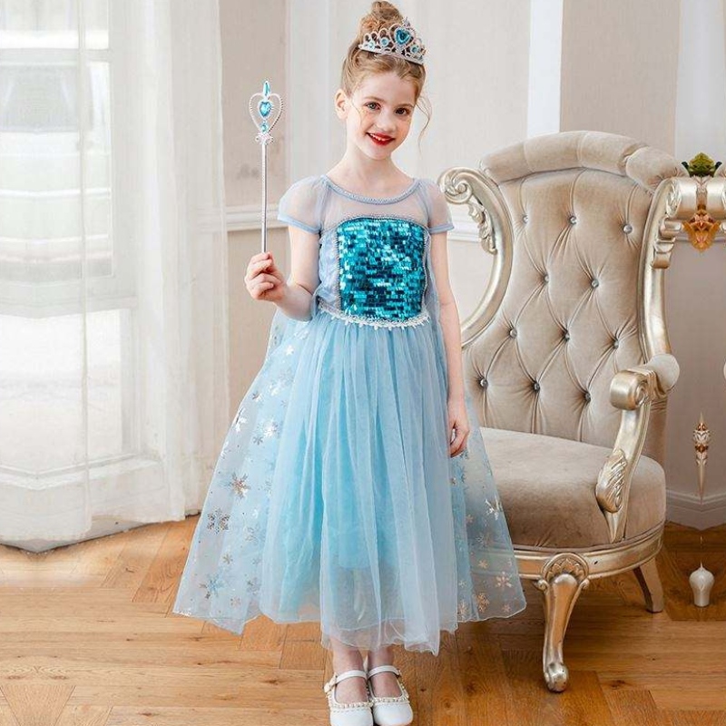 Baige ново пристигане без ръкави Elsa Anna Fashion Kids Costume Cosplay Girls Костюм парти рокли