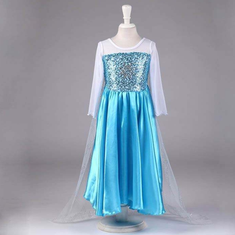Baige New Snow Frock Girls рокли аксесоари Косплей костюм Elsa Dress Princess Party рокля