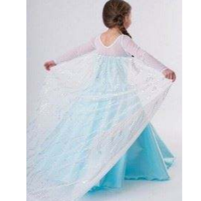 Baige New Snow Frock Girls рокли аксесоари Косплей костюм Elsa Dress Princess Party рокля