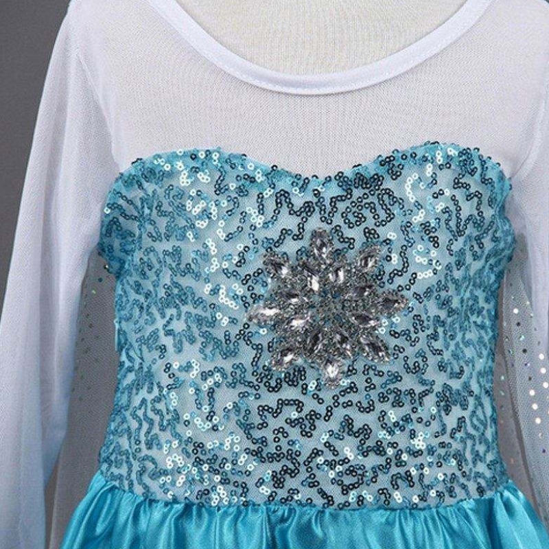 Baige New Snow Frock Girls рокли аксесоари Косплей костюм Elsa Dress Princess Party рокля