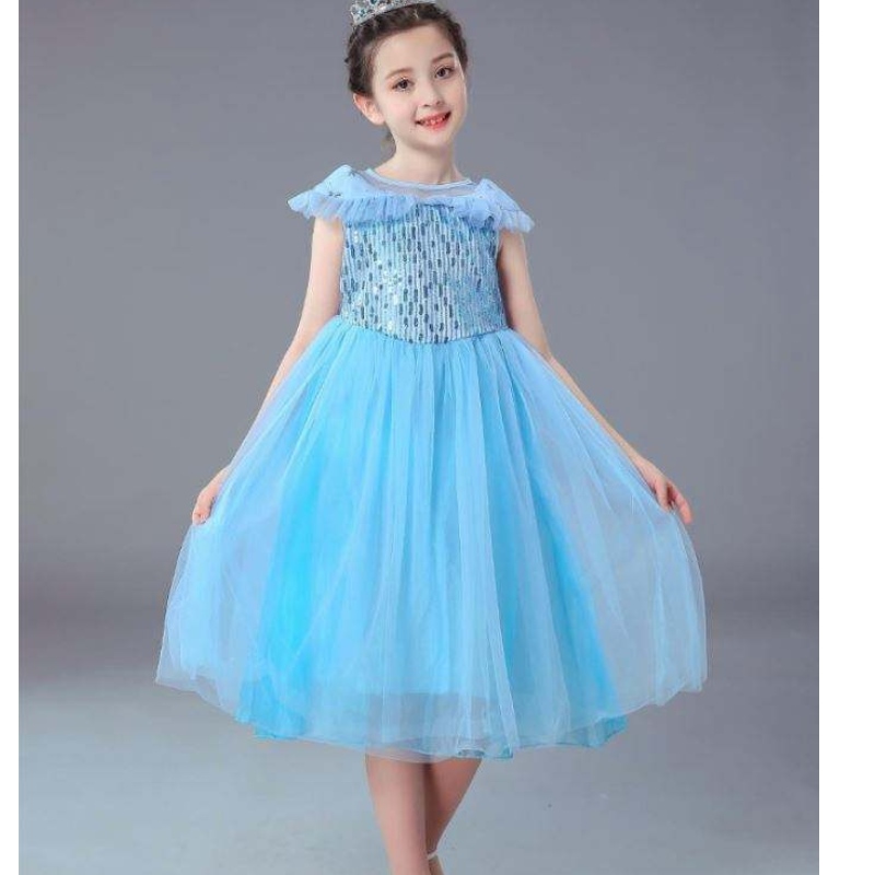 На едро нови деца дрехи Elsa Princess Ress Child Costumes Момичета рокли рокли