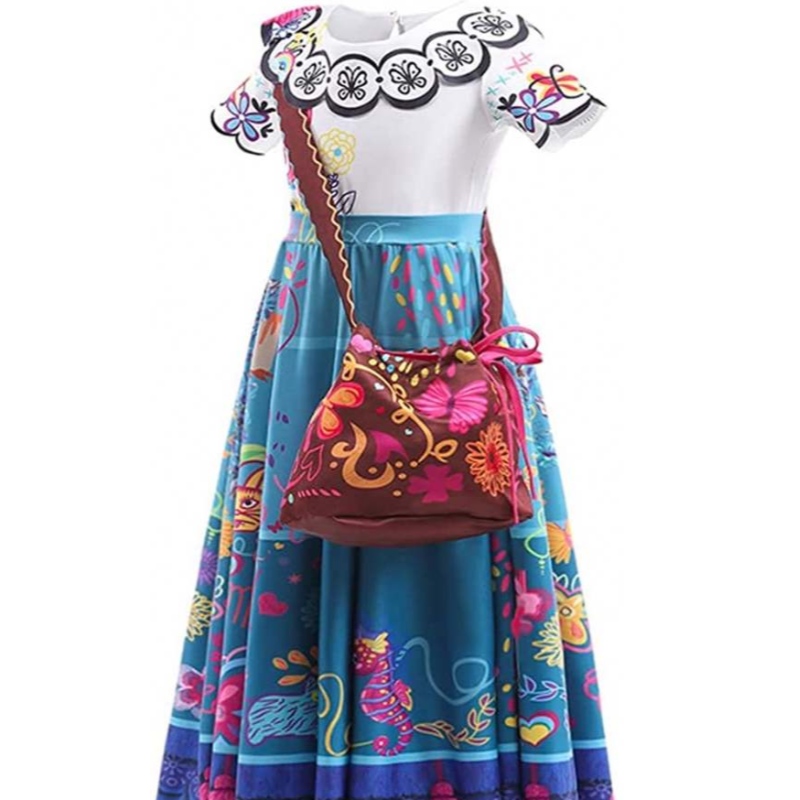 Ncanto Mirabel костюм рокля за момичета косплей Изабела Мадригал принцеса Хелоуин се облича с очила