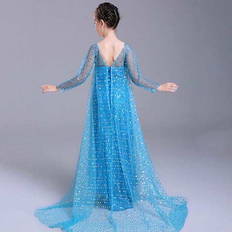 Elsa Dress Kids Girls Costume Snow Queen 2 Elsa Blue Pink Peequinding Ressing Drong Ressing TV&филмови костюми за момичета