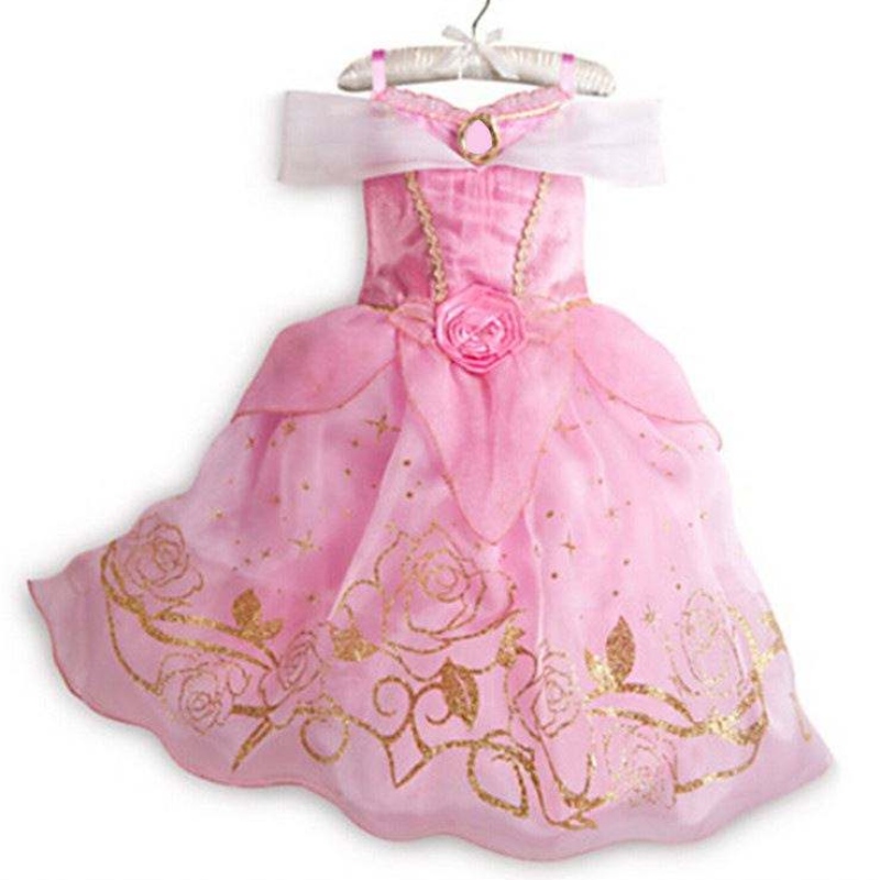 Kid Princess Dress Girl Summer Fancy Party дрехи Деца Rapunzel Спяща красавица Коледна карнавална костюма