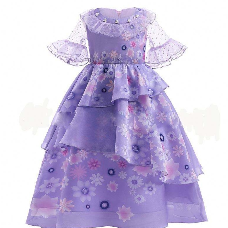 2022 рокля за бебе момиче мирабел момиче принцеса рокля Елегантно вечерно парти туту бала рокля encanto деца косплей костюм