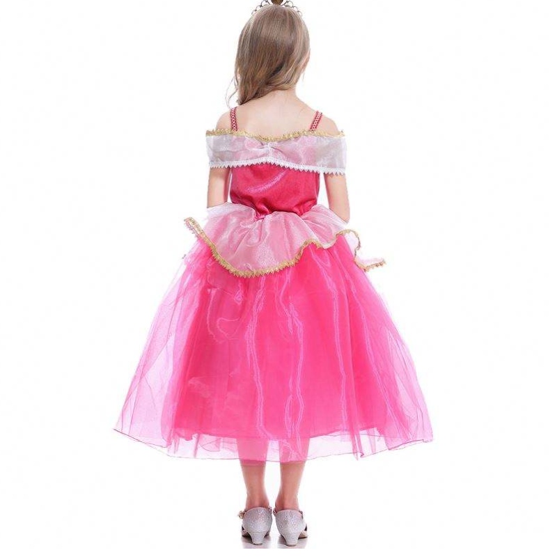 Момичета аврора принцеса рокля с дълги ръкави от рамо дантела деца Helloween/christmas Gift Fancy Party тоалети