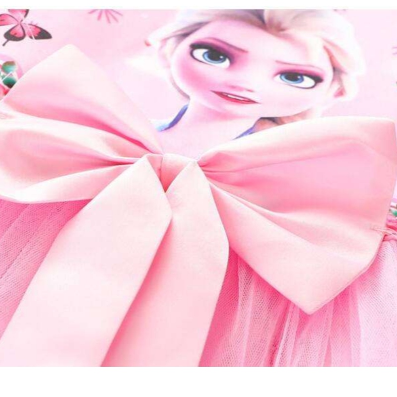 2-8y момичета рокля лято Нова къса ръкав принцеса Елза Мреша Туту Пола Деца на рожден ден Косплей рокля за рожден ден