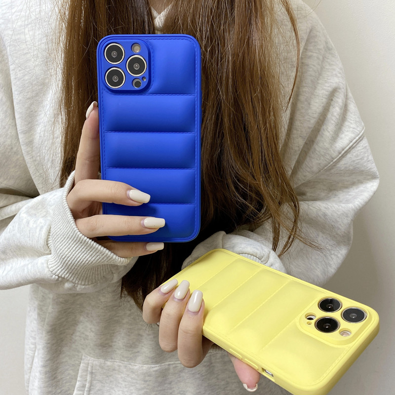 Новият продукт е подходящ за Apple iPhone14 Down Jacket Solid Color Case Mobile Phone, обновяване на обектива Пълна защита Анти-скач, защитно покритие против сблъсък