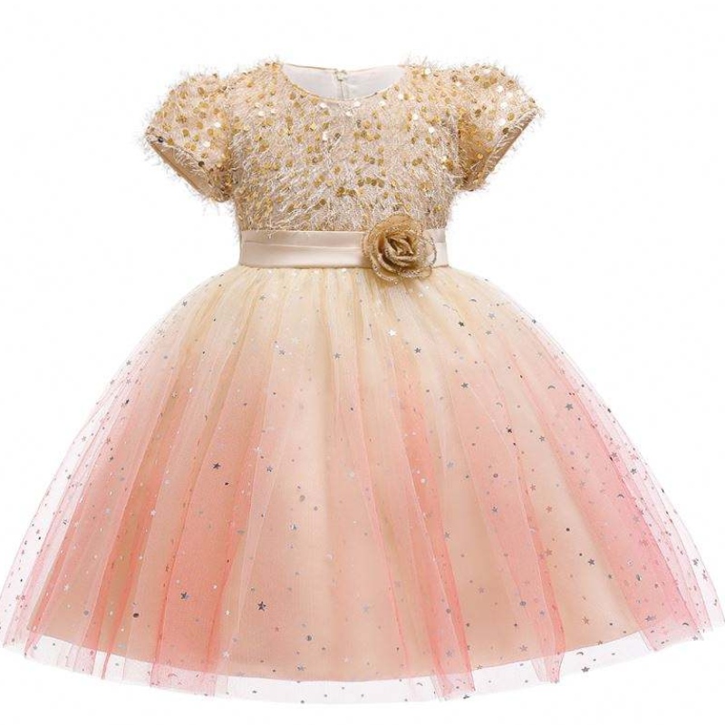 Baige New Design Girls Cake Dress Елегантна вечер официална бебешка цветна момиче рокли L5160