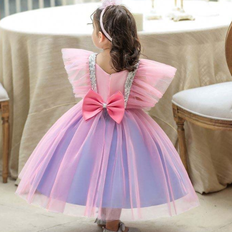 Baige Summer Puffy Flower Girl рокля рокля Пълнолуние деца сватба туту парти рокля l2065xz