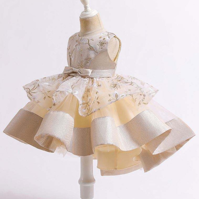 Baige 2021 Summer Children \\ 'Srailing Princess Dress Multi-Layer Mesh Kids Wedding Cake Ball Bowl L5251
