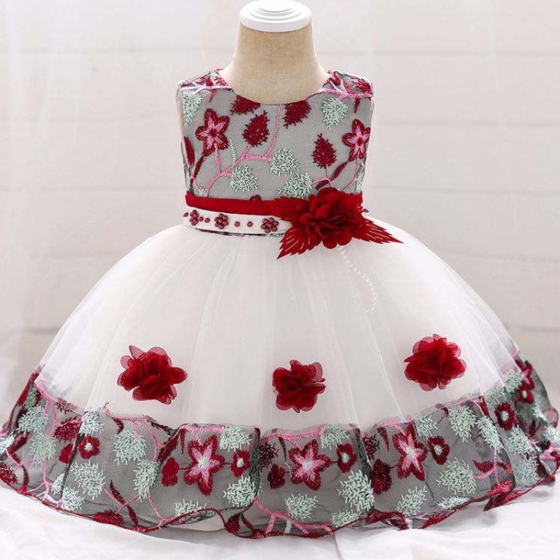 Amazon Hot Sale England Style Официален Ruffles без ръкави бебе едно парче момичета парти рокли L5045XZ
