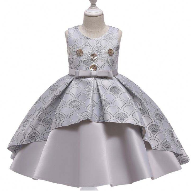 Baige Summer New Design Beauty Lace Children Облечете без ръкави за ежедневни момичета бебешки рокли