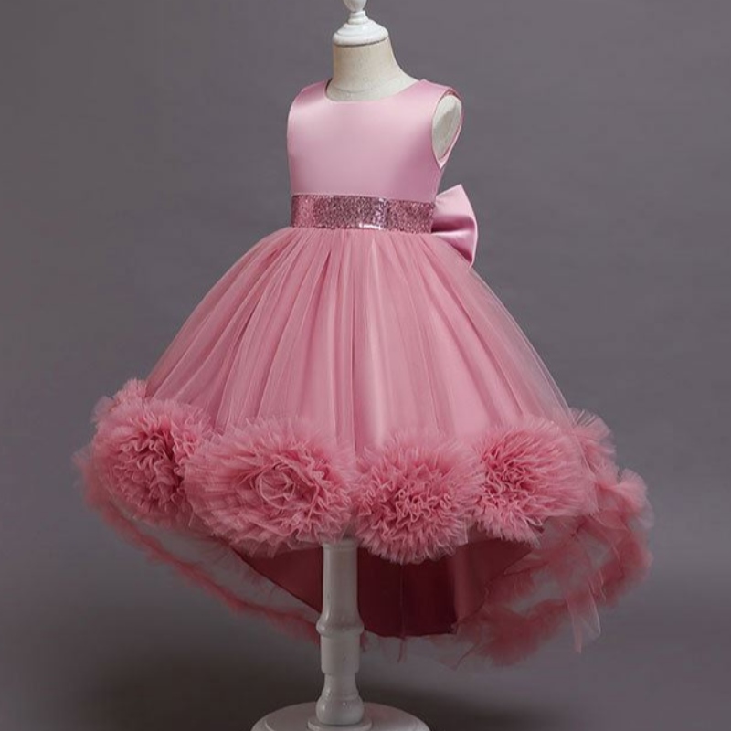 Baige Little Big Girls Flower Wedding Train Tutu рокля Официален конкурс парти принцеса абитуриентски бал рокля