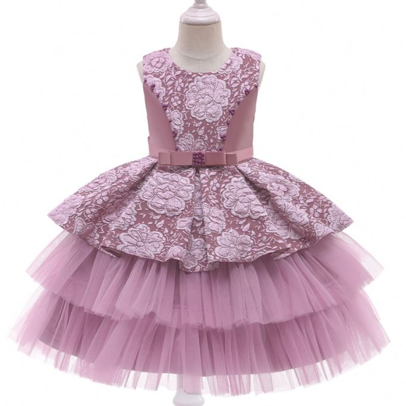 Baige Princess Flower Girl Dress Pageant Pageant Party рокля лято момиче деца дрехи рокли 3-10 години