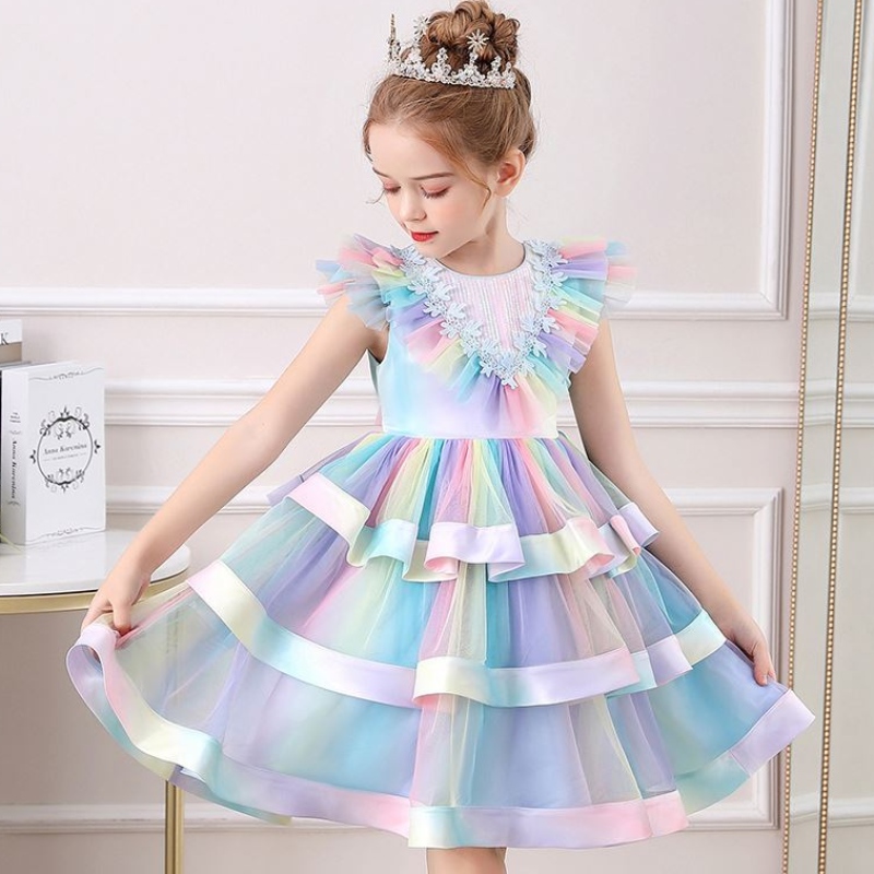 Baige New Model Kids Clothing Lovely Flower Girl Party рокля деца дрехи