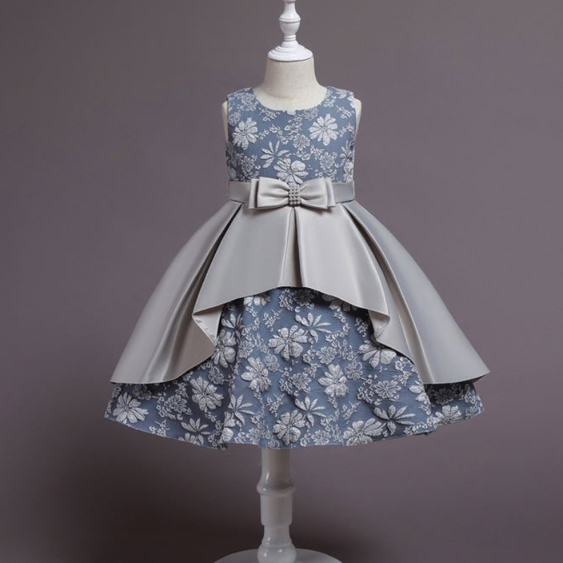 Baige Top Sale Girl Princess Party рокля 3-12 годишно бебе Кръщение Фрок дизайн SD002