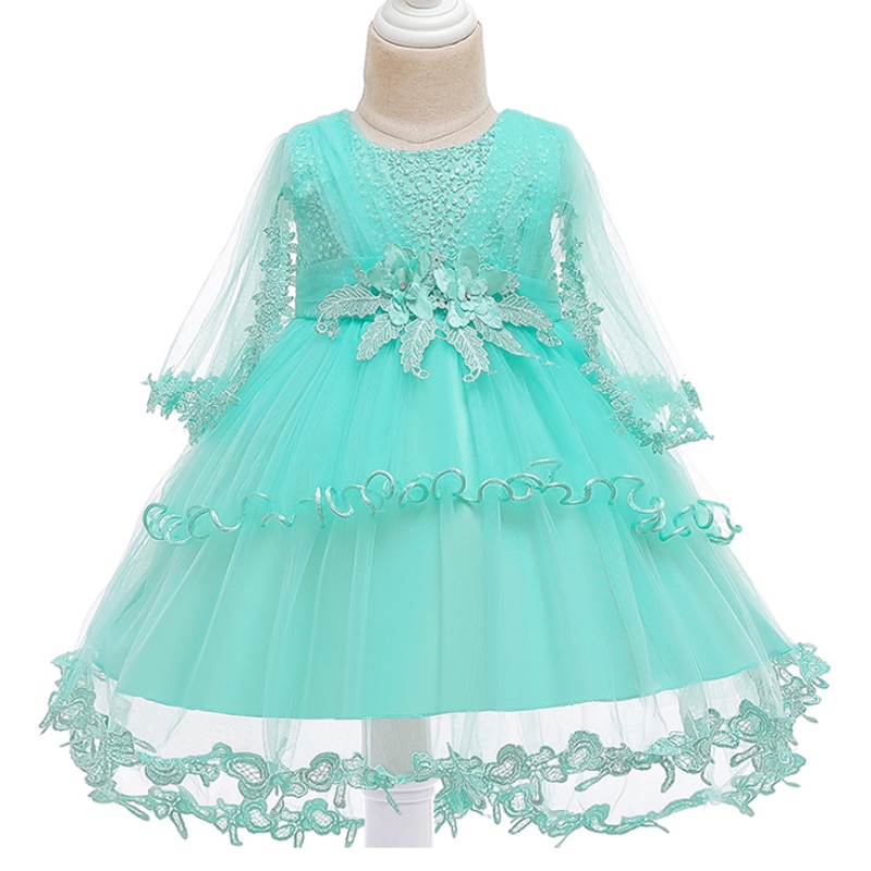 Ansoo Princess Flower Girl Dress Summer Tutu Сватбен рожден ден парти детски рокли за момичета Деца костюм тийнейджър Пророден дизайн