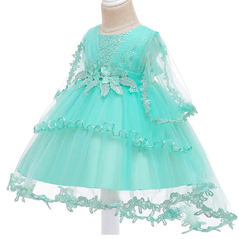 Ansoo New Design Gaze Shawl Dress Flower Childry \\ 's tutu пола коледна партия вечерна рокля за малки момичета