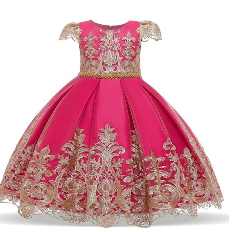 Pageant communion Рокля малки момичета рожден ден елегантна рокля сватбена вечер вестидос размер 4-10t принцеса костюм детски дрехи