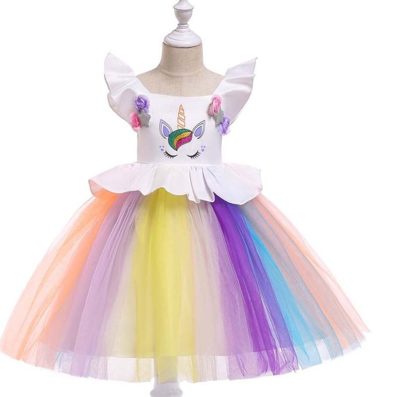 Baige unicorn Kids Clothing New Design Baby Girl Сладки рокли изпълнение рокля l5090