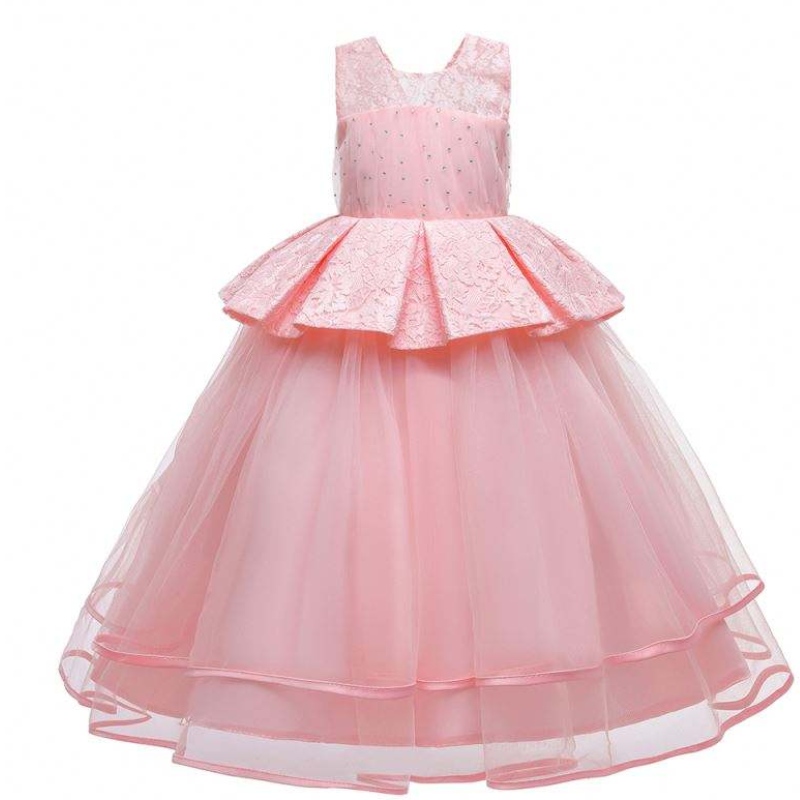 Baige Elegant Kids Long Dress Girls Children Prom Long Frock Evening Ressions Луксозни рокли LP-275